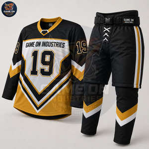 Wholesale Rate Team Wear Sports Manufacturer OEM ODM Custom Made New Trendy Sublimated Ice Hockey Jersey and Pants Sets - Product Image 2