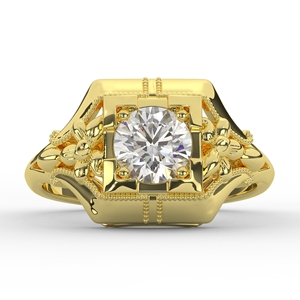 Bague en argent sterling 925 pour femme, motif floral, diamant moissanite taille ronde, cadeau de fiançailles - Product Image 3