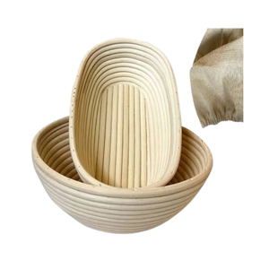 BEST SELLER Sustainable Flexible Rattan Cake Bread Bowl Full <b>Set</b> Mold Natural <b>Baking</b> Tool Dishwasher & Oven Safe 40x25cm - Product Image 2