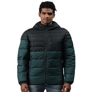 Veste bomber d'hiver pour homme en satin 100% polyester avec logo personnalisé, imperméable, rembourrée de coton épais - Product Image 1