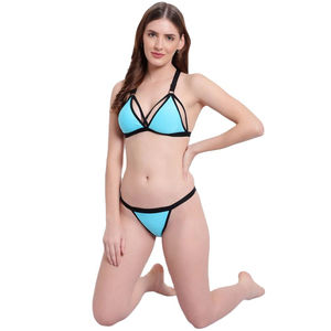 ชุดบิกินี่พิมพ์ลายสัตว์แบบ 2 ชิ้น ดีไซน์เก๋ไก๋  ตกแต่งด้วยลูกปัด แห้งเร็ว สวมใส่สบาย พร้อมโลโก้ด้านหน้า เหมาะสำหรับใส่ไปเที่ยวทะเลสำหรับผู้หญิง - Product Image 1