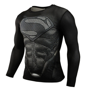 Unisex Black Custom Logo <b>Compression</b> <b>Shirt</b> Sublimation Print Quick Dry Breathable Spandex/Polyester 120g Full Sleeve Rash Guard - Product Image 2