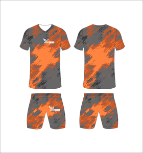 Conjunto de Uniforme de Fútbol Sublimado Personalizado, Diseño Gráfico de Puntos Azules sobre Negro, Transpirable, de Secado Rápido, para Hombres y Niños - Product Image 4