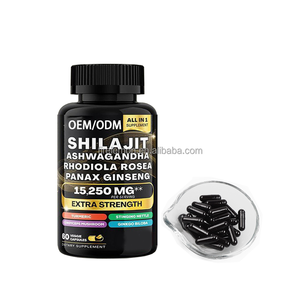 Cápsulas de Extracto Herbal <span class=keywords><strong>Natural</strong></span> de Shilajit, Ashwagandha y Rhodiola, Suplemento Energético Cognitivo para Adultos, OEM ODM - Product Image 2