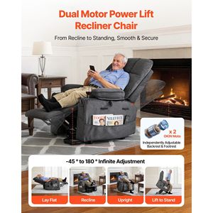 Sillón Reclinable Eléctrico de Doble Motor con Masaje y Calor para Personas Mayores, Ajuste de Posición Infinito, Sillón Reclinable Eléctrico Grande - Product Image 2
