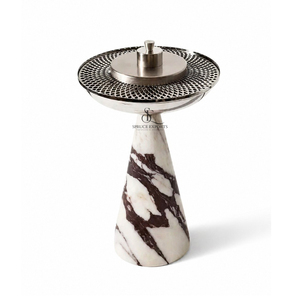 Luxury Metal & Resin Incense Burner With Mesh Design <b>Silver</b> <b>Top</b>. Round Shape Arabic Bakhoor Holder For Home Decor , Fragrance - Product Image 4
