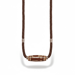 18K Gold Plated Mystic DZI Hexagon Turquoise Pendant with Adjustable Leather <b>Rope</b> for Men - Product Image 3