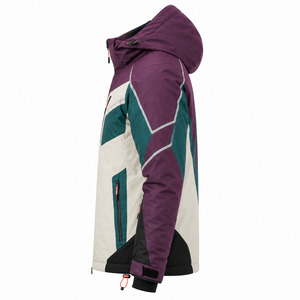 Chaqueta de Esquí para Hombre con Bloques de Color, Impermeable, con Capucha, Material Sintético 10.000 mm, Cierre de Cremallera - Product Image 3
