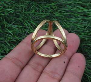 Anillo de Boda Solitario Chapado en Oro, Minimalista, Hecho a Mano, Clásico, Bohemio, con Turquesa en Engaste de Plata de Ley 925, Certificado - Product Image 1