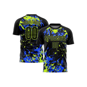 Conjunto de Camiseta y Pantalones Cortos de Fútbol Sublimados Personalizados para Hombre, Cuello en V, Manga Corta, Absorbe la Humedad, Antibacteriano, Protección UV, Poliéster - Product Image 2