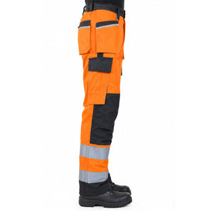 Pantalon de travail haute visibilité réfléchissant pour homme avec genoux renforcés et plusieurs poches, en polyester, protection de sécurité - Product Image 5