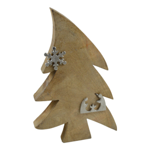 Décorations de Noël en métal et bois à prix avantageux, plusieurs ornements, ensemble de 2 arbres sculptés en bois au meilleur prix - Product Image 3