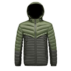 Manteau décontracté à capuche et col montant pour homme, collection automne-hiver 2026, en polyester rembourré, chaud et doublé polaire, avec design côtelé pour l'extérieur - Product Image 6