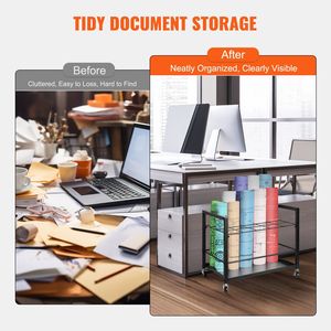 Carrello Portadisegni in Metallo a 20 Scomparti con Ruote, Espositore per Mappe e Poster, Portadisegni per Architetti - Product Image 5