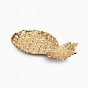 Bandeja Decorativa en Forma de Piña Chapada en Oro, Estilo Glamuroso, Diseño con Temática de Frutas, Pieza Única - Product Image 4