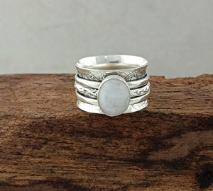 Wholesale 925 Sterling Silver Amethyst Gemstone Classic Party <b>Spinner</b> <b>Ring</b> Floral Filigree Multi Band Anti Anxiety Meditation - Product Image 4