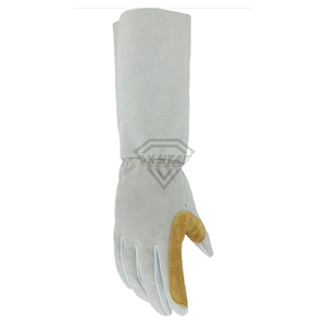 Custom Beekeeping <b>Gloves</b> Premium Goatskin Leather Cotton Canvas <b>Long</b> Cuff Protective Bee Keeper Safety Work <b>Gloves</b> - Product Image 6