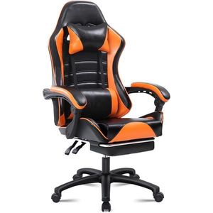 Sedia da Gaming Ergonomica per Adulti con Poggiapiedi e Supporto Lombare in Pelle PU - Poltrona da Gioco - Product Image 1