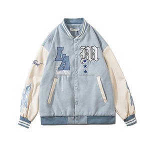 Chaqueta Vintage de fieltro con letras bordadas para hombre y mujer, chaqueta de béisbol para Universidad - Product Image 4