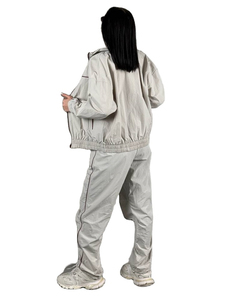 Ladies Nylon Workout Tracksuit Stand Collar <b>Jacket</b> Straight Leg Pants Sports Fitness Wear Quick Dry Custom Logo OEM ODM - Product Image 1