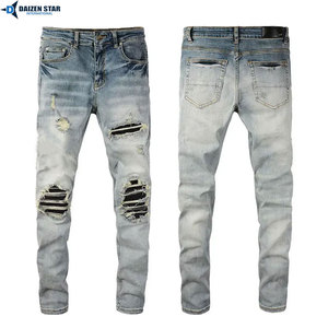 Jean en denim tissé personnalisé pour l'hiver, coupe ajustée, prix d'usine, vente en gros, OEM, tissu de qualité supérieure pour hommes - Product Image 6