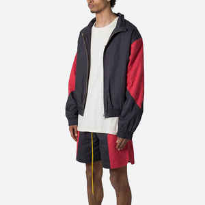 Men Color Blocking Tracksuit <b>Jacket</b> With Zipper Fly Full Sleeve Loose Fit Sporty Style Breathable Polyester Spring Wear - Product Image 1
