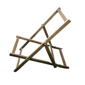 Silla de Playa Plegable de Madera con Respaldo Ajustable, Muebles de Exterior para Patio de Villa - Product Image 4