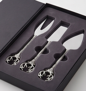 Ensemble de service à gâteau avec poignée en bois de cerf, finition mate, ustensiles à dessert en métal, couverts de fête au design vintage, compatibles lave-vaisselle - Product Image 6