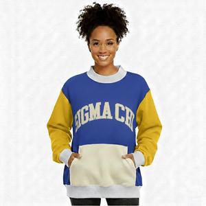 Sudadera de invierno para mujer, totalmente personalizada, con cuello simulado, estilo oversize, hombros caídos, estilo urbano relajado, bordado liso, ODM - Product Image 1