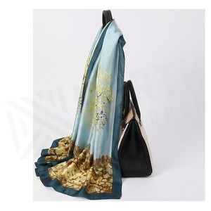 Women's Square <b>Silk</b> Scarf Digital Print Floral Elegant Multi-Functional Outdoor Fashion Accessory All Seasons Polyester - Product Image 3