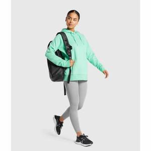 Sudadera con Capucha Oversize de Algodón 100% para Mujer, Verde Menta, Manga Larga, Estilo Casual Urbano, Ajuste Holgado, Uso Diario - Product Image 4