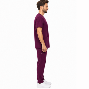 Ensemble de blouses médicales pour hommes, uniforme médical personnalisé pour hôpital et soins de santé, tenue de travail pour médecin, chemise à col en V et pantalon, blouses médicales respirantes - Product Image 3