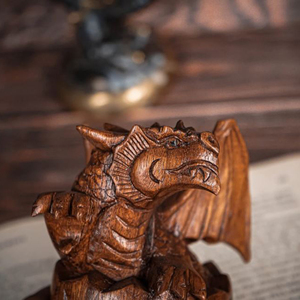 Sculpture de dragon en bois personnalisée, statue de dragon en bois Feng Shui de qualité supérieure, vente en gros d'art décoratif en bois de dragon - Product Image 2