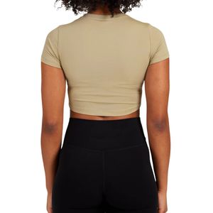 เสื้อยืดครอปผู้หญิงทรงปกติ คอกลม แขนสั้น ผ้าสเตรช ระบายอากาศได้ดี เหมาะสำหรับออกกำลังกาย โยคะ ฟิตเนส รับผลิตตามสั่งขายส่ง - Product Image 3