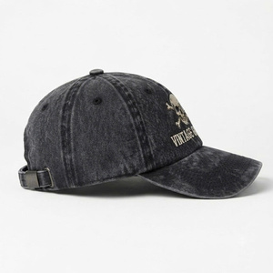 Casquette de baseball unisexe en coton non structurée à visière incurvée, style denim délavé, avec broderie de logo personnalisée sur 6 panneaux, style vintage, pour homme et femme - Product Image 2