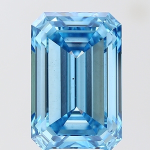 Diamant de laboratoire taille émeraude 7,03 carats, bleu vif fantaisie VS2, certifié IGI, diamant CVD en vrac pour la fabrication de bijoux - Product Image 1