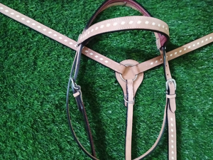 Premium Genuine Leather Western Horse Bridle Set Headstall Breastplate Adjustable Durable <b>Equestrian</b> Tack Wholesale OEM Supply - Product Image 3