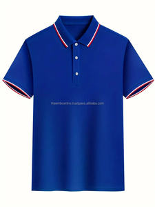 Camisa de golf informal para hombre con cuello en contraste-Elástico, ajuste regular, polos de verano de manga corta, polos para hombre - Product Image 5