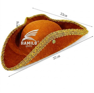 Nouveauté Chapeau de cowboy français en feutre de laine de haute qualité pour hommes, noir, tricorne, chapeau triangulaire, chapeau de garde d'honneur, chapeau Napoléon - Product Image 2
