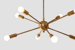 Fabulous Modern Bronze Starburst Chandelier Ceiling <b>Light</b> <b>Fixture</b> With Eight Bulbs For Living Room Or Bedroom - Product Image 4