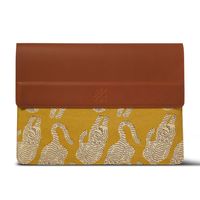 Housse pour ordinateur portable en cuir véritable, motif imprimé, avec logo personnalisé, sac de voyage d'affaires