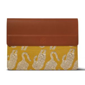 Housse pour ordinateur portable en cuir véritable, motif imprimé, avec logo personnalisé, sac de voyage d'affaires - Product Image 5