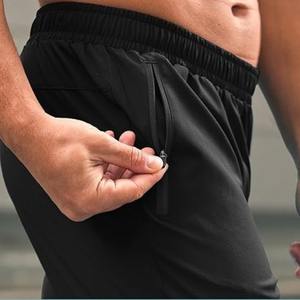 Shorts de sport athlétiques respirants pour hommes, en toile, pour la course et la gym, style cycliste, taille mi-haute, avec logo personnalisé - Product Image 5