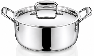 Cacerola Triple con Tapa Redonda / Olla para Sopa Compatible con Inducción y Gas, Apta para Lavavajillas -22/24/26/28 cm - Product Image 1