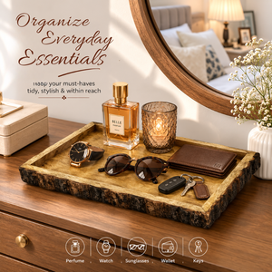 Minimalist Plain Wooden Tray Multipurpose Decorative Organizer for Kitchen Counter Coffee <b>Table</b> Bathroom <b>Vanity</b> Shelf Home Hotel - Product Image 6