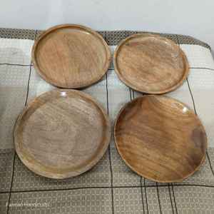 Assiette ronde en bois de manguier artisanale, écologique, en bois naturel, pour servir et dîner, pour la maison et les restaurants, au meilleur prix - Product Image 1