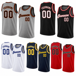 Camiseta de baloncesto retro personalizada, camiseta de baloncesto vintage, camiseta de baloncesto con rayas, uniforme de baloncesto sin mangas, uniforme de equipo personalizado - Product Image 2