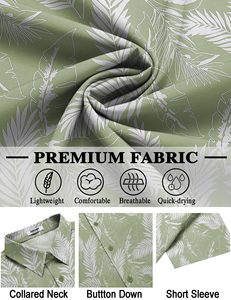 Premium Quality Summer Beach Shirts Men Breathable Hawaiian Printed Cotton Linen Casual <b>Button</b> <b>Up</b> <b>Short</b> <b>Sleeve</b> Vacation Shirt - Product Image 6