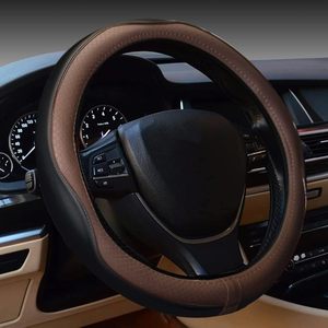 Housse de <span class=keywords><strong>volant</strong></span> de voiture MELCO, toutes saisons, universelle, cuir véritable, absorbant la transpiration, antidérapante, OLIVER, ajustement parfait, retour - Product Image 1
