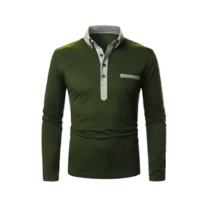 Polo Ligero de Algodón 100 GSM con Cuello en Contraste, Nueva Colección Otoño-Invierno, Manga Larga, Fabricante de Polos de Temporada - Product Image 3